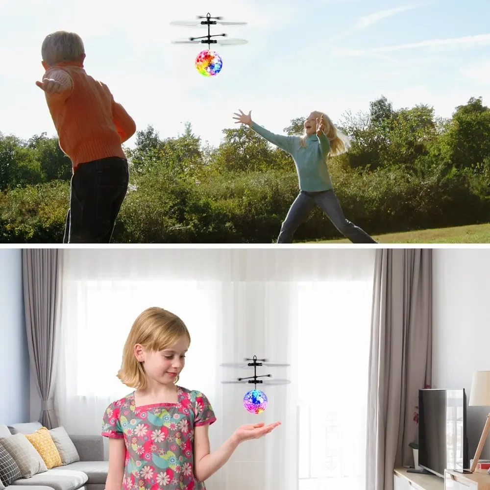 XX2 Led Light Suspension Crystal Ball Infrared Induction RC Gesture Control Colorful Glowing Toys Unique Gift for Kids