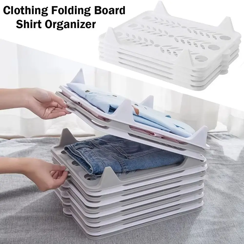 Dividers Stackable Plastic Shirt Organizer Simple White T Shirt Folder Board Wardrobe Storage Closet