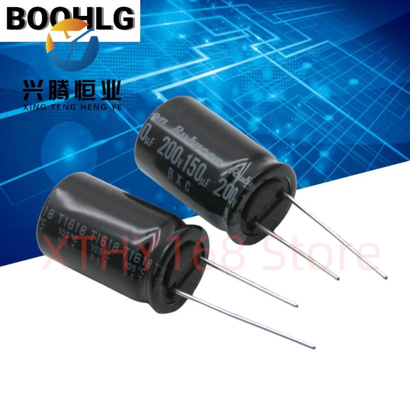 

5 шт. 150 мкФ алюминиевый электролитический конденсатор 200 В 150 мкФ 16X25 высокая частота