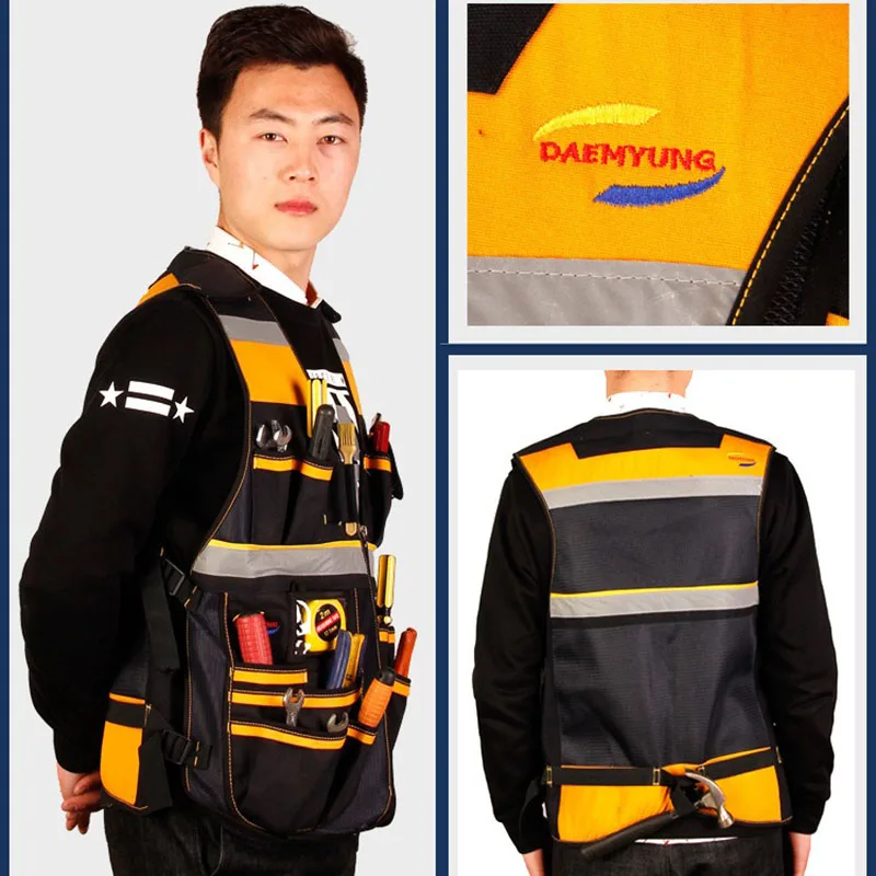 Multifuncional Cintura Ferramentas Bolsa Eletricista Toolkit Vest Canvas Engrossado Vest Manutenção Proteção do Trabalho Ferramenta Pouch