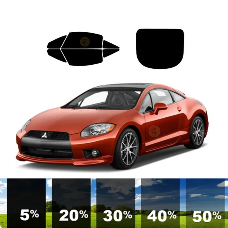 precut Removable Window Tint Film For Car 100% UVR 5%-35%VLT Heat Insulation Carbon ﻿For MITSUBISHI ECLIPSE 2 DR COUPE 2006-2012