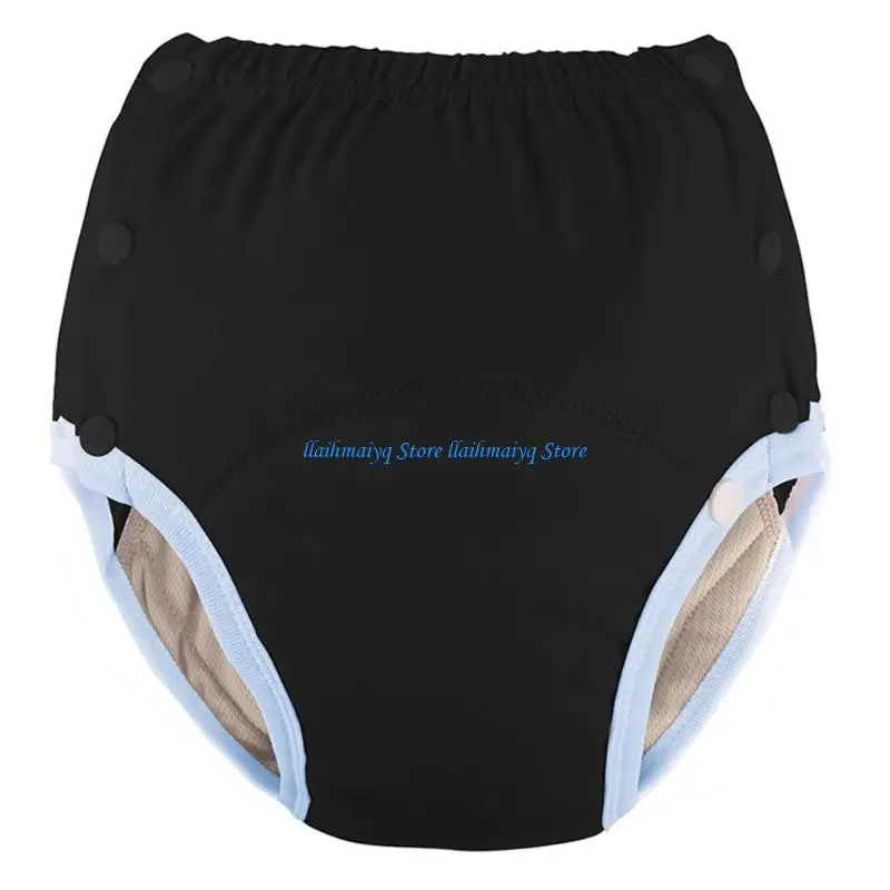 

573B Reusable Absorbent Underwear For Adults Elastic Button Cloth Diaper Pants Briefs