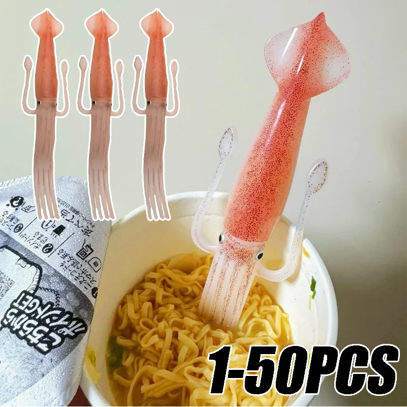 1-50PCS Octopus Themed Food Fork Whimsical Japanese Design Utensil for Fruits Desserts Noodles Unique Kitchen Gadget