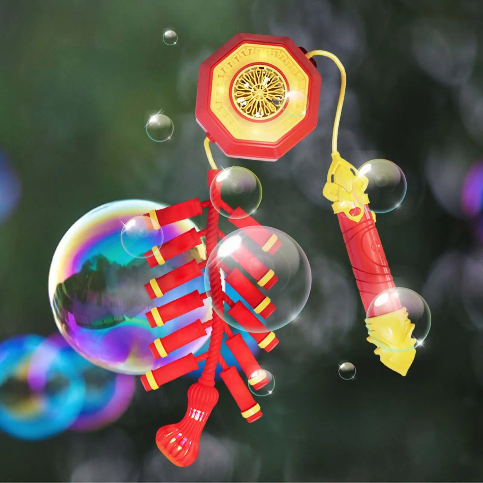 Electric Lantern Bubble Toy Backyard New Year Gift for Stocking Filler Celebration Family Game Entertainment New Year Present