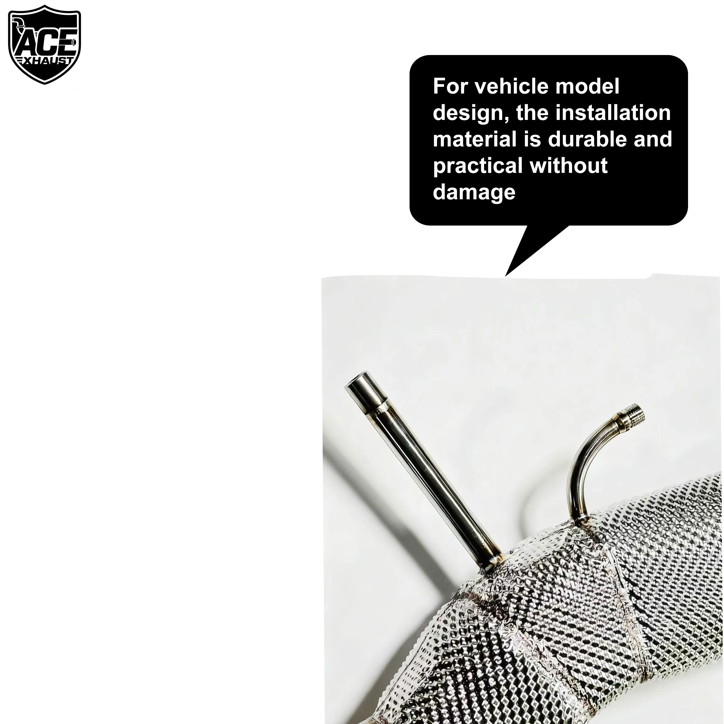 ACE Design mit vergrößertem Rohrdurchmesser 101mm/4 Zoll Einzel-Mittelrohr für BMW M3 G80 M4 G82 M2 G87 Auspuffrohr mit Hitzeschutz. – Detail 7