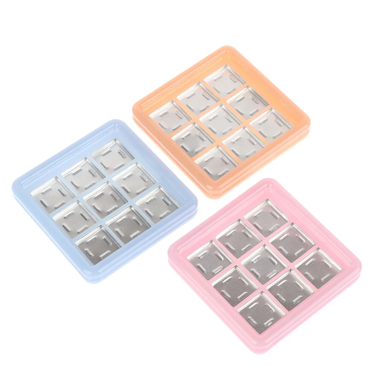 9Grids 空のアイシャドウケースパレットアイメイク収納皿女性女の子メイク初心者 DIY アイシャドウツールアルミプレート