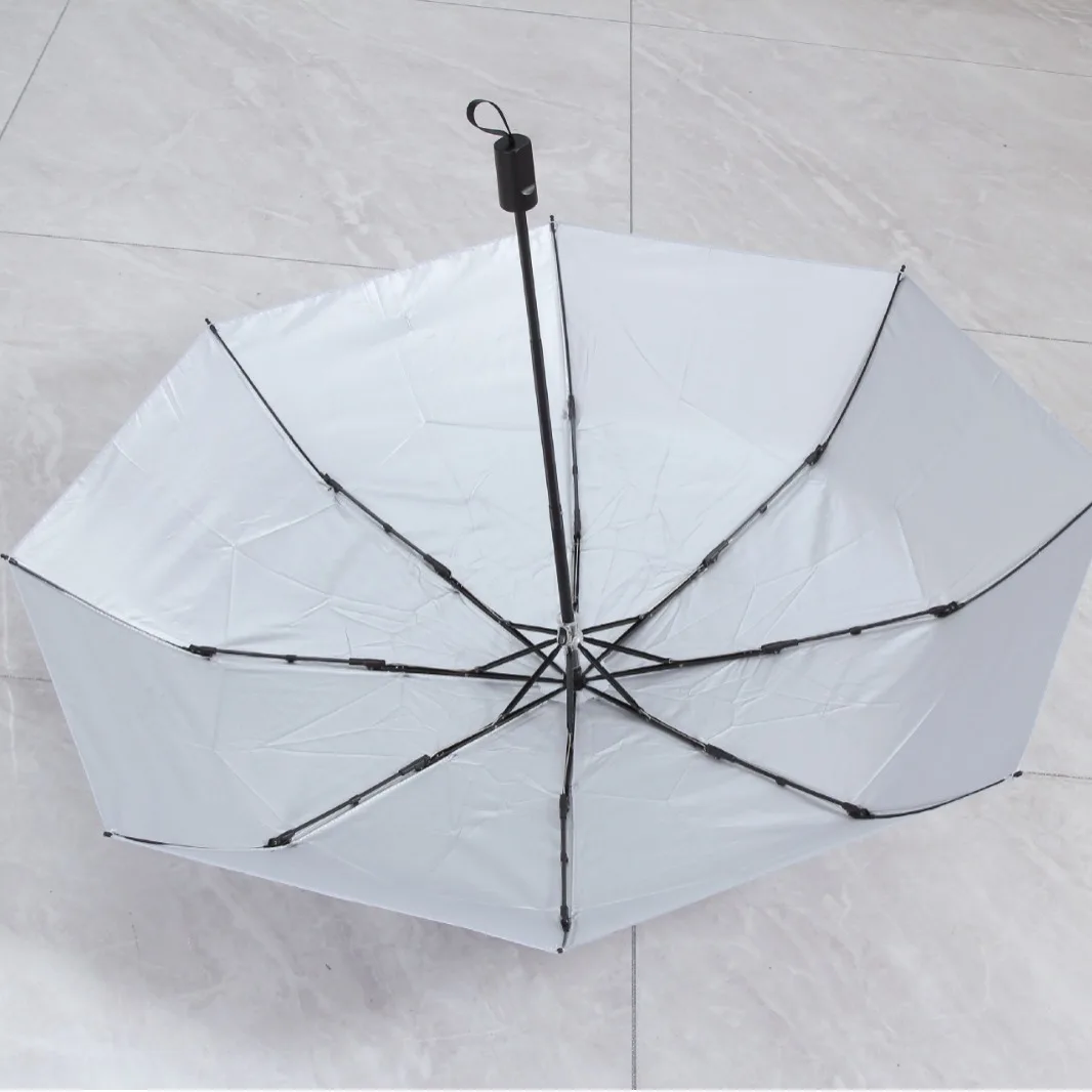 High-End Automatic Silver Glue Umbrella Men's Business Umbrella Rain Season Large Size Printed Stackable Sunshade Rain Umbrella