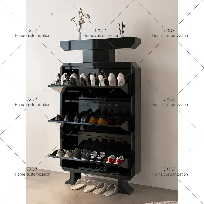 Ultra Thin Tipping Bucket Shoe Cabinet Intelligent Disinfection Sterilization Household Entrance Storage Wall Mounted 2026