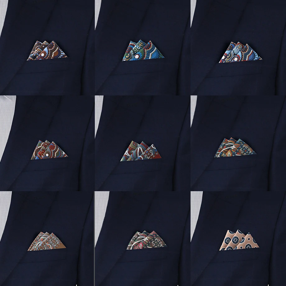 Tailor Smith męskie kieszonkowe kwadraty nadruk w stylu vintage w kratkę Paisley garnitur chusteczki luksusowe męskie akcesoria do nosa na prezent