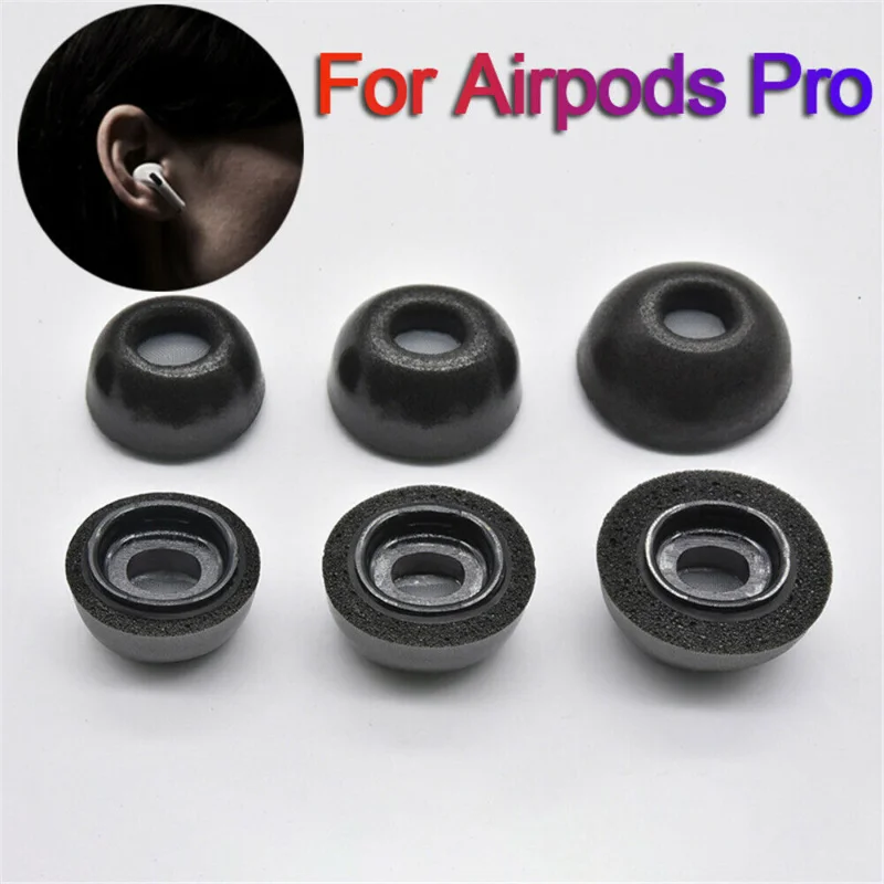 3Pairs Memory Foam Ear Tips for Airpods Pro Noise Isolate Replacement Earbuds Protective Earphone Earplugs for Apple Airpods Pro