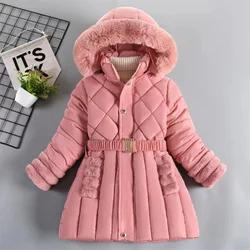 Kids Girls Cotton Jacket Winter Jacket For Girls Coat Baby Warm Hooded Outerwear Coat Girls Clothing Children Soild Down Coat