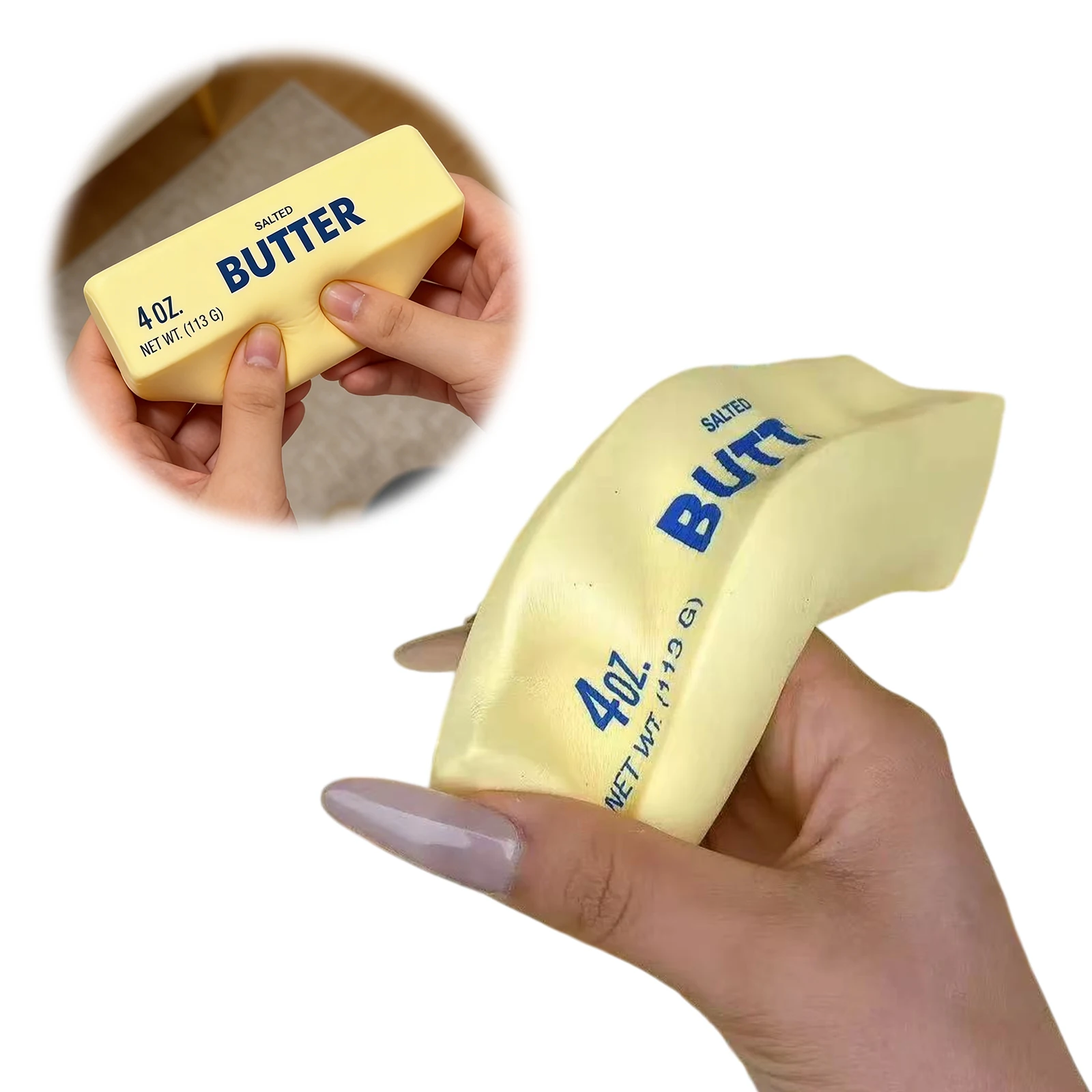 Butter Cheese Squeeze Toy Soft & Stretchy Fidget Toys Butter Toy Squeeze Butter Stick for Party Favors Goodie Bag Fillers