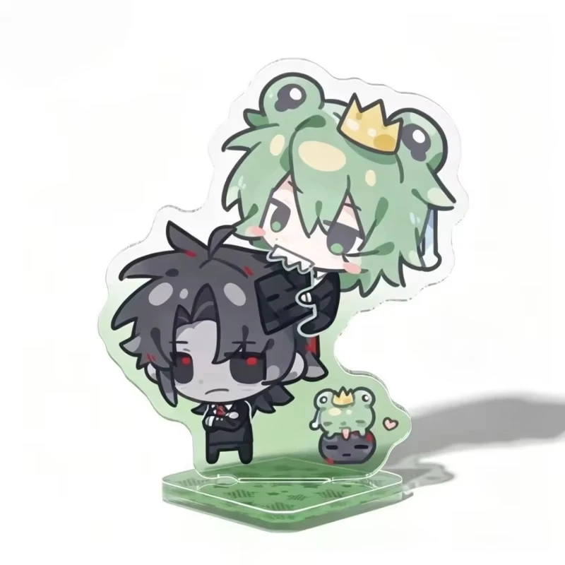 Game Froggy Grox Cosplay Standing Plate Keychain Kawaii Figure Stand Keyring Key Chain Desktop Ornament Decoration Collect Prop