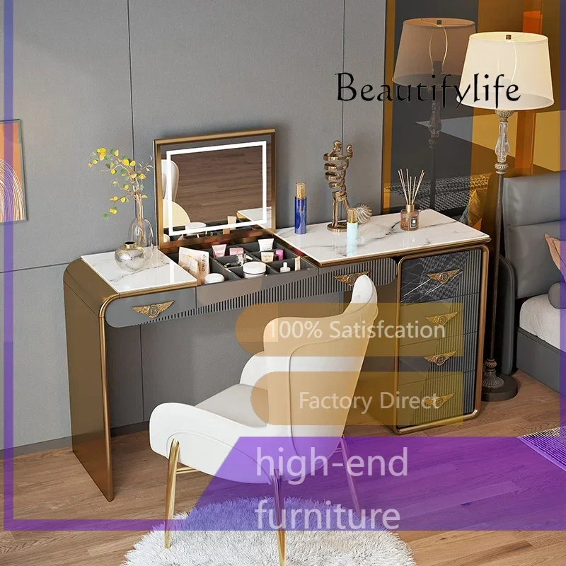 

Lz-X40 Light Luxury Rock Slab Dresser Clamshell Modern Simple Premium Makeup Table Bedroom Premium Makeup Table