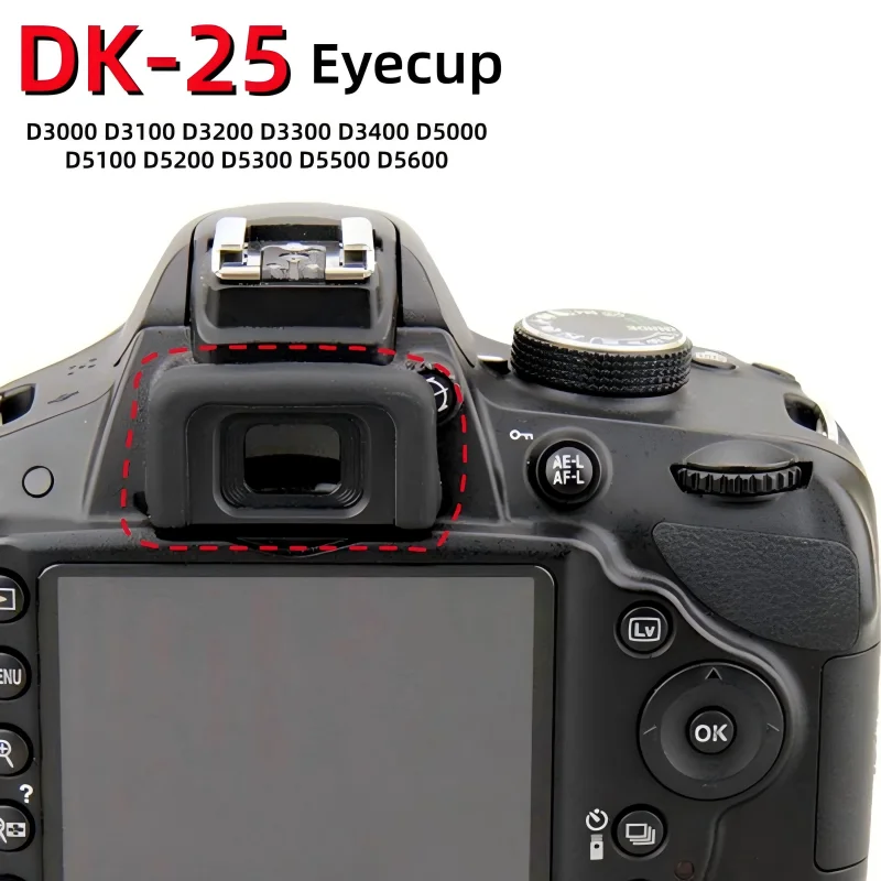 DK25 Eyecup Soft Silicone Camera Eyepiece Cushion Viewfinder Cover Anti-Glare Blocks Stray Light For Nikon D3400 D3300 D5500