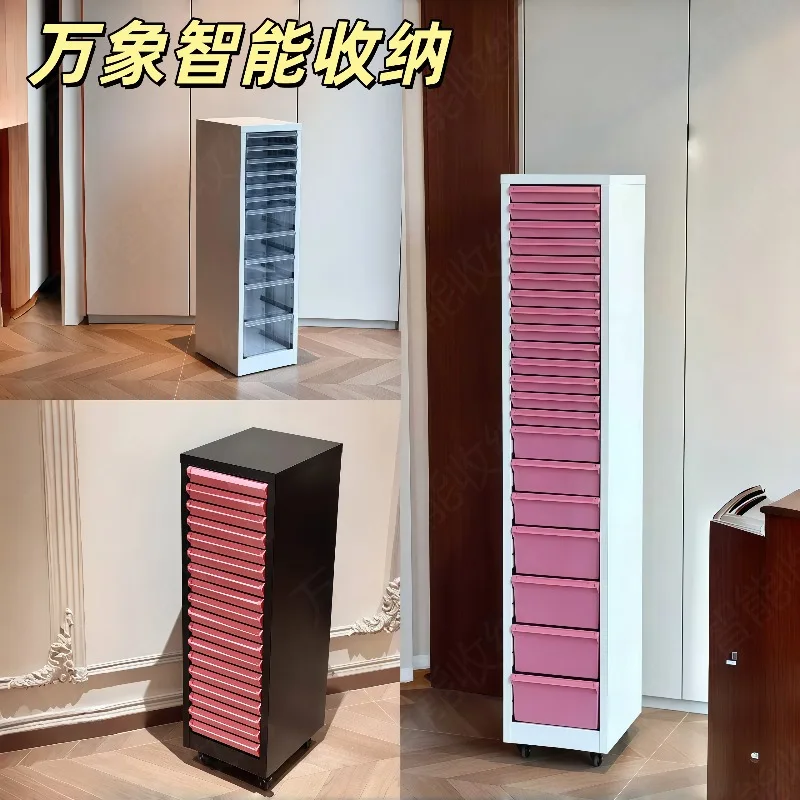 Cracked iron cabinet storage study storage sorting drawer cabinet multi-layer pinch small apartment cabinet makeup storage