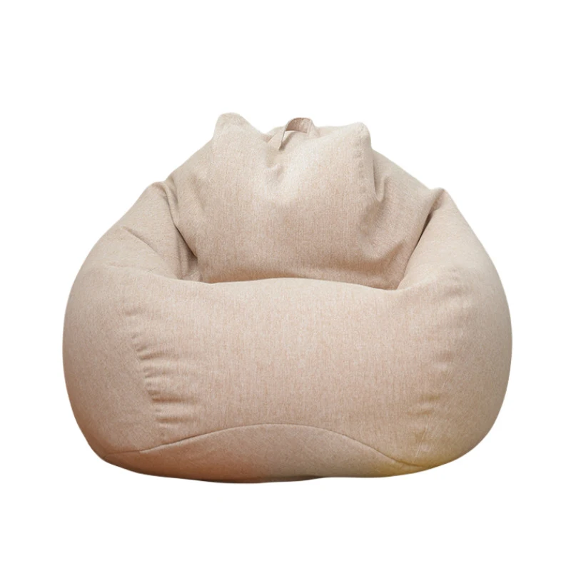 Thickened Linen Cotton Removable Washable Lazy Bean Bag Sofa Cover Soft Comfortable Lounge Seat Cover For Living Room Home