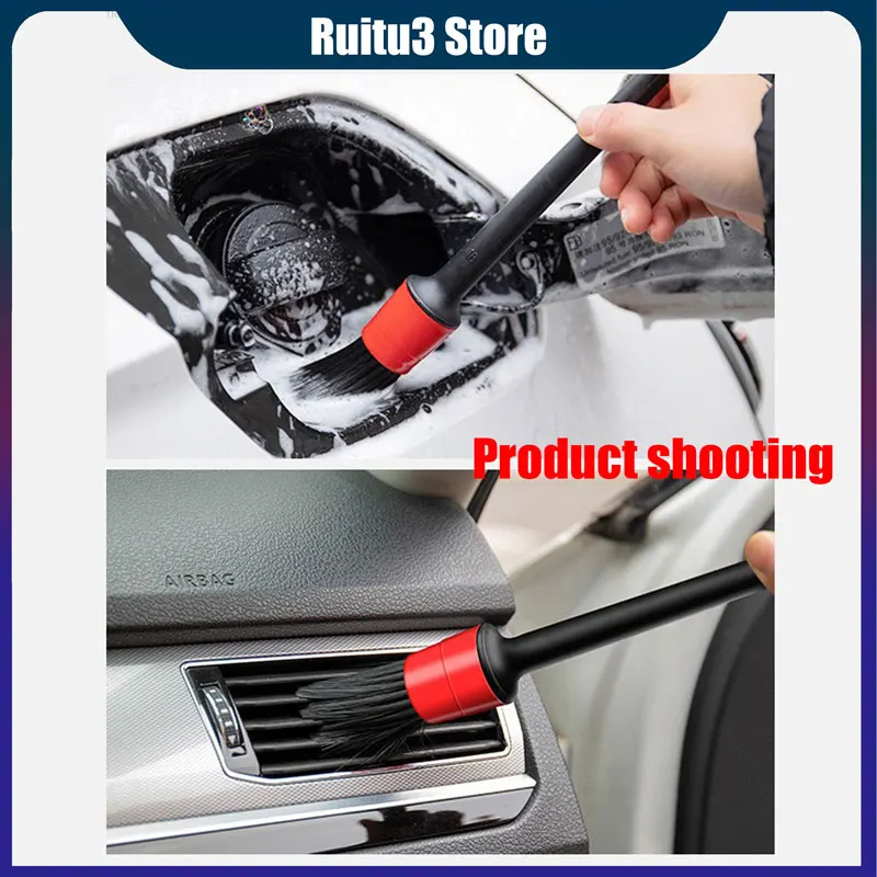 1 Set Car Brush Car Cleaning Detail Soft Brush Car Wheel Vents Car Detail Brush Car Cleaning Kit Tool