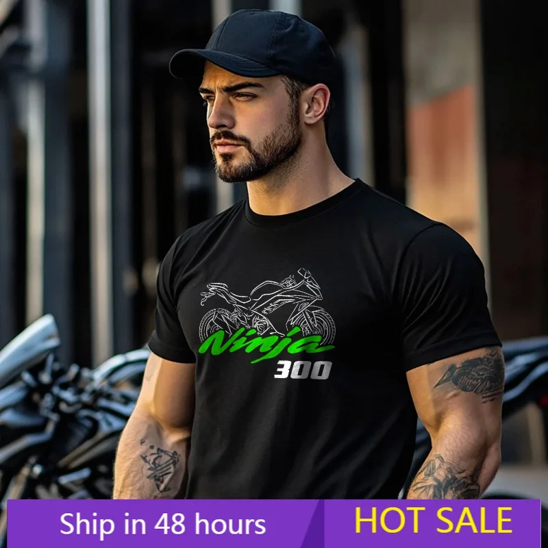 

Summer T-shirts Ka/.wa.sa.kis Ninja 300 2013-2025 - Motorcycle T-Shirt for Riders Graphic Short Sleeves Oversized Tee