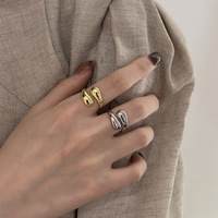 HIPEE Fashion Smooth Water Drop Ring For Women Stainless Steel Personality Adjustable Rings Geometric Wedding Ring Jewelry Gifts