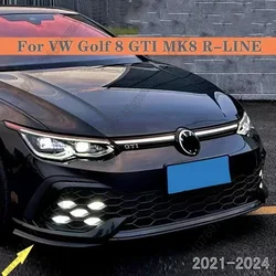 Car Bumper Fog Lamp Grille Cover For VW Volkswagen Golf 8 MK8 GTI R-Line 2021-2024 Fog Lamp Orotective Cover Body Kits