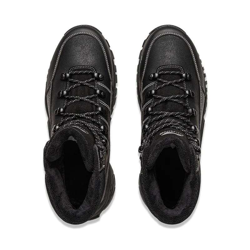 Li-Ning للجنسين LN CONQUEROR LITE أحذية نمط الحياة الصوف شتاء دافئ منتصف أعلى حذاء كاجوال بطانة أحذية رياضية عاكسة AGCV393 #6