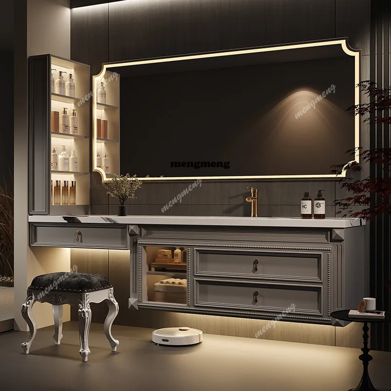 Song's aesthetics medieval style bathroom cabinet face wash basin cabinet combination bathroom solid wood dresser