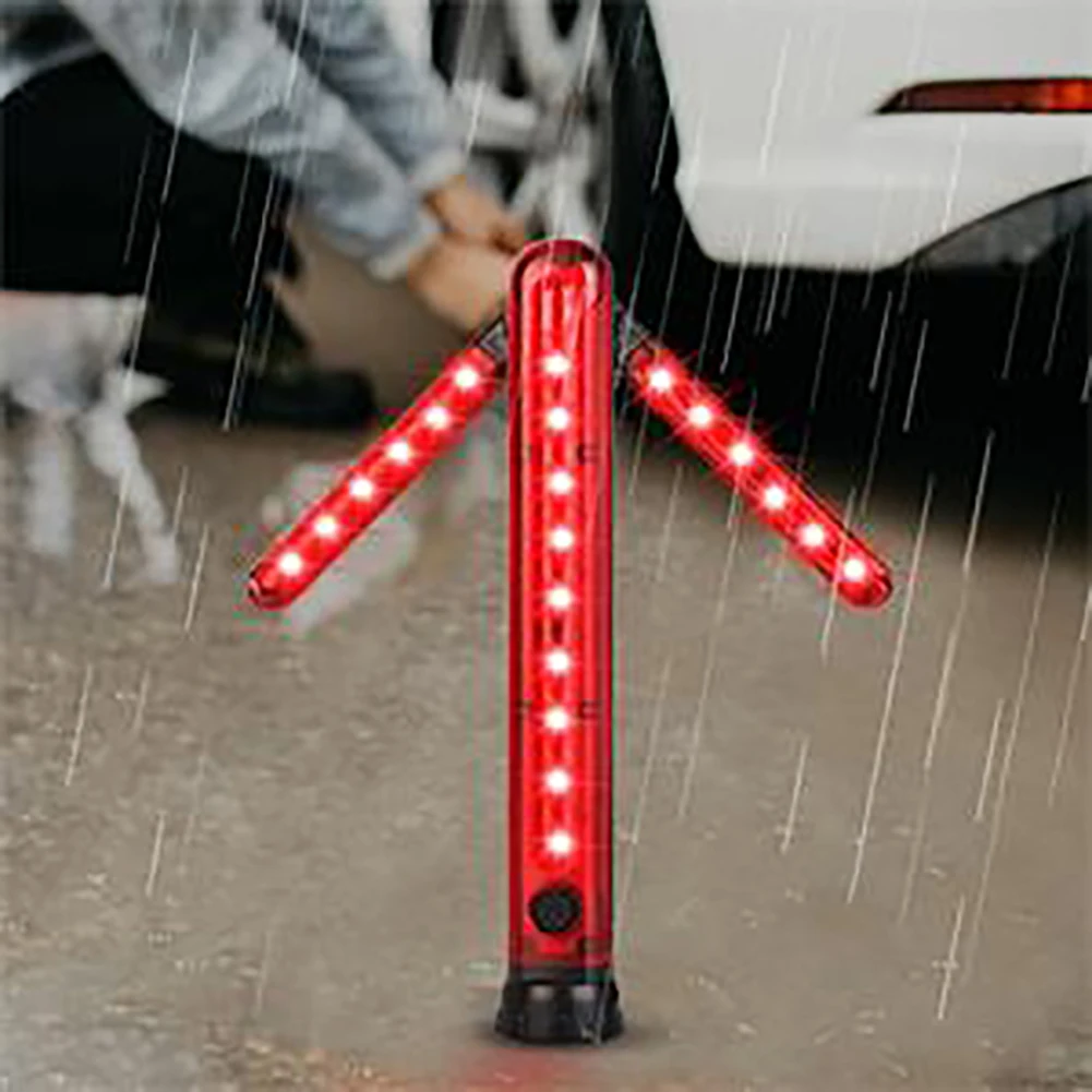 1pc Foldable Safety Arrow Bar Light Magnetic Stand Beacon Warning Signal SOS Lamps USB Flashlight LED Emergency Lighting