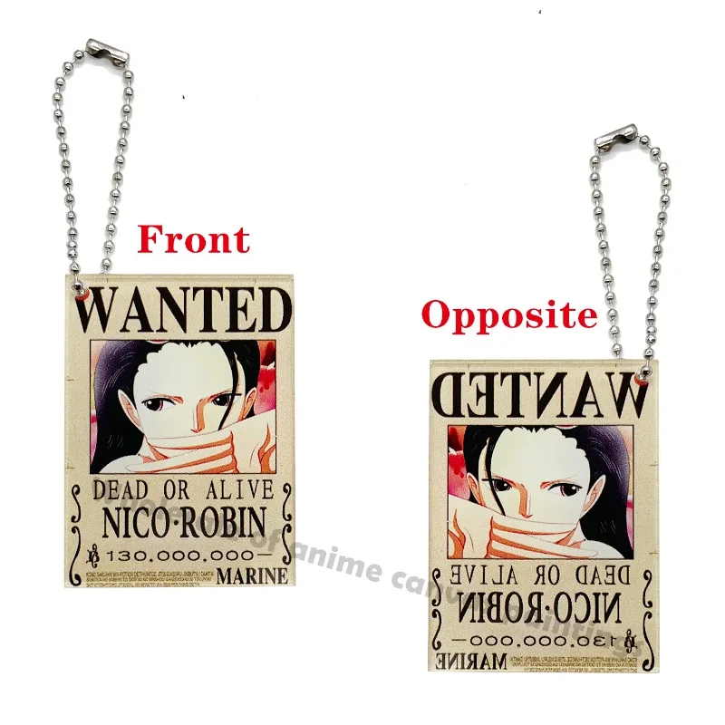 One Piece The Latest Four Emperors\'Reward Black Wanted Order Double Sided Pattern Limited Acrylic Pendant Ornament Kids Gifts