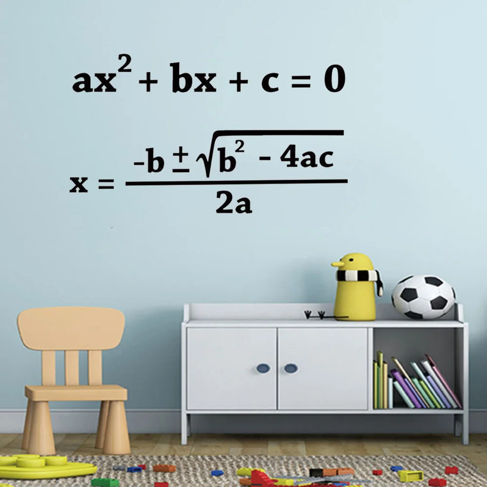 Quadratic Formula Math Wall Stickers Mathematics Education Vinyl Wall Decal Classroom Decor Art Bedroom Decoration