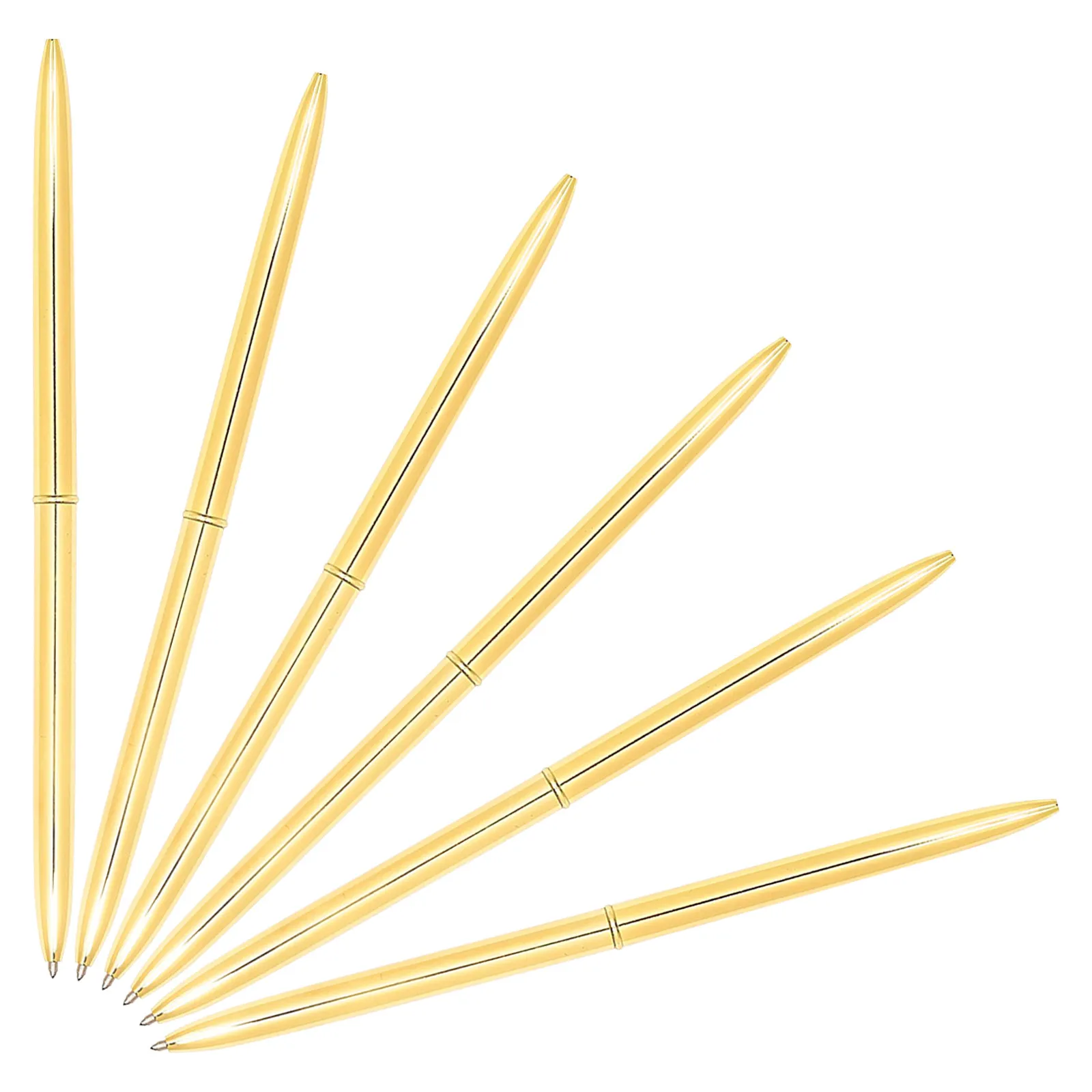 

6Pcs Metal Ballpoint Pens Blue Ink Lightweight Elegant Design Long-Lasting School Office Supplies Ballpoint Pens