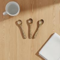 5PCS Wooden Round Cooking Utensil Natural Bamboo Non Stick Long Handled Soup Spoons Sugar Tea Honey Scoops Kitchen Tableware