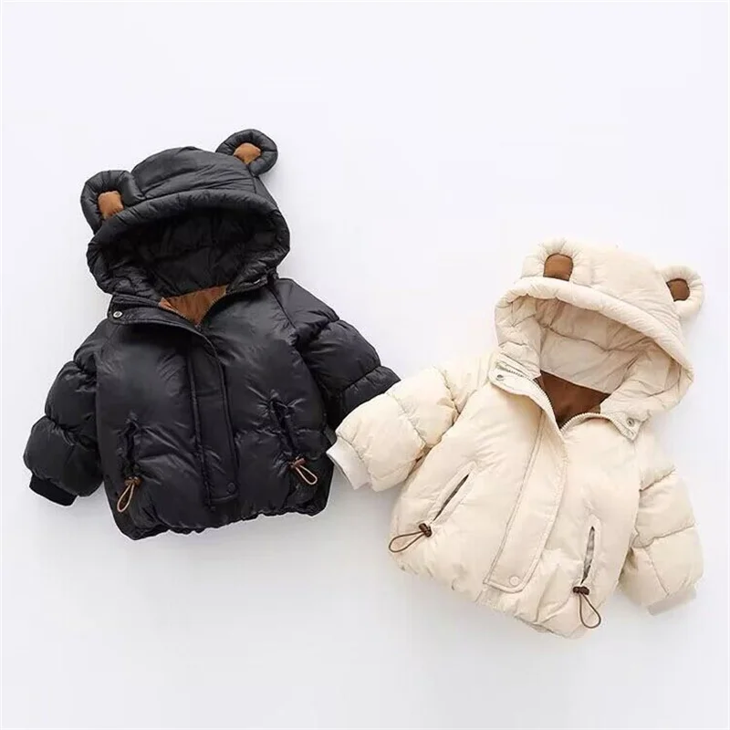 2023 New Boys Jacket Autumn Winter Kids Clothes Girls Padded Thickened Outerwear Infant Baby Warm Cotton Coat For 1-6 Years