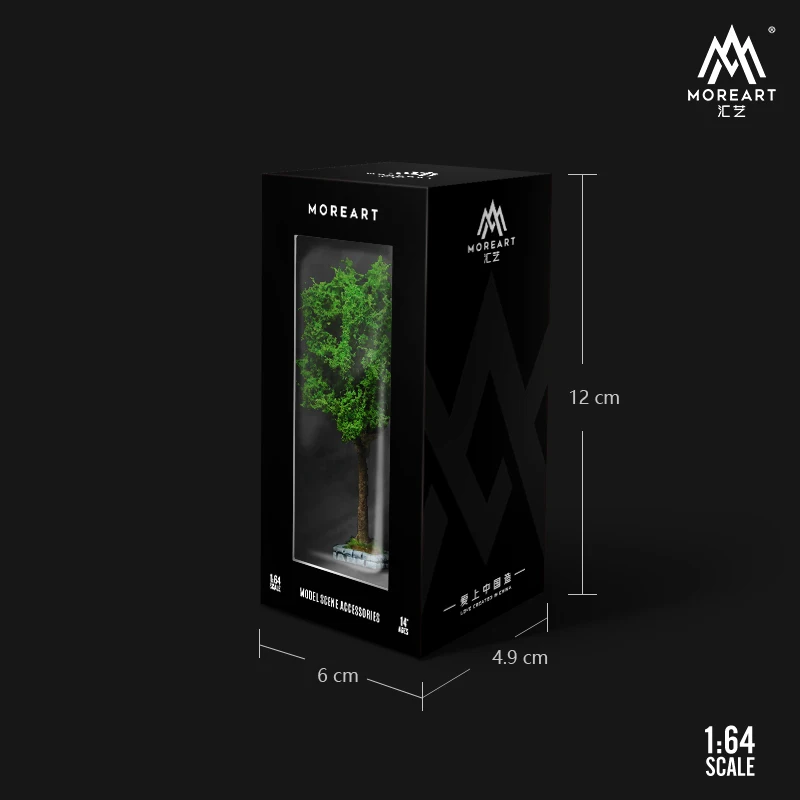 Moreart 1:64 Symulacja żywicznej rośliny Model drzewa, akcesoria do dekoracji mikro scen, rekwizyty do strzelania scen