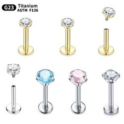 1PC Titanium Piercing Stud Earring Gold Color Ear Cartilage Labret Piercing Jewelry Tragus Helix Pirsing Nose Ring Gift Women