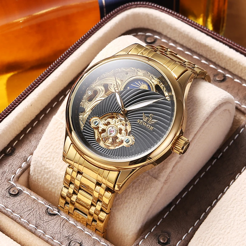 ビジネス-高級-メンズ-機械式時計、ライトラグジュアリー、ファッショナブル、カジュアル、多用途、シンプル、ハンサム、トレンディなメンズウォッチ、ステンレススチールストラップ、中空デザイン、ファッショナブルなアクセサリー、電池不要