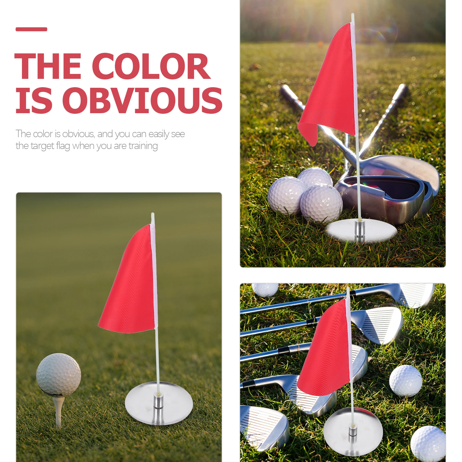 

1 set Golf Flag Hole Cup Mini Skills Training Oxford Cloth Lightweight Compact Storage Practice Target Flags