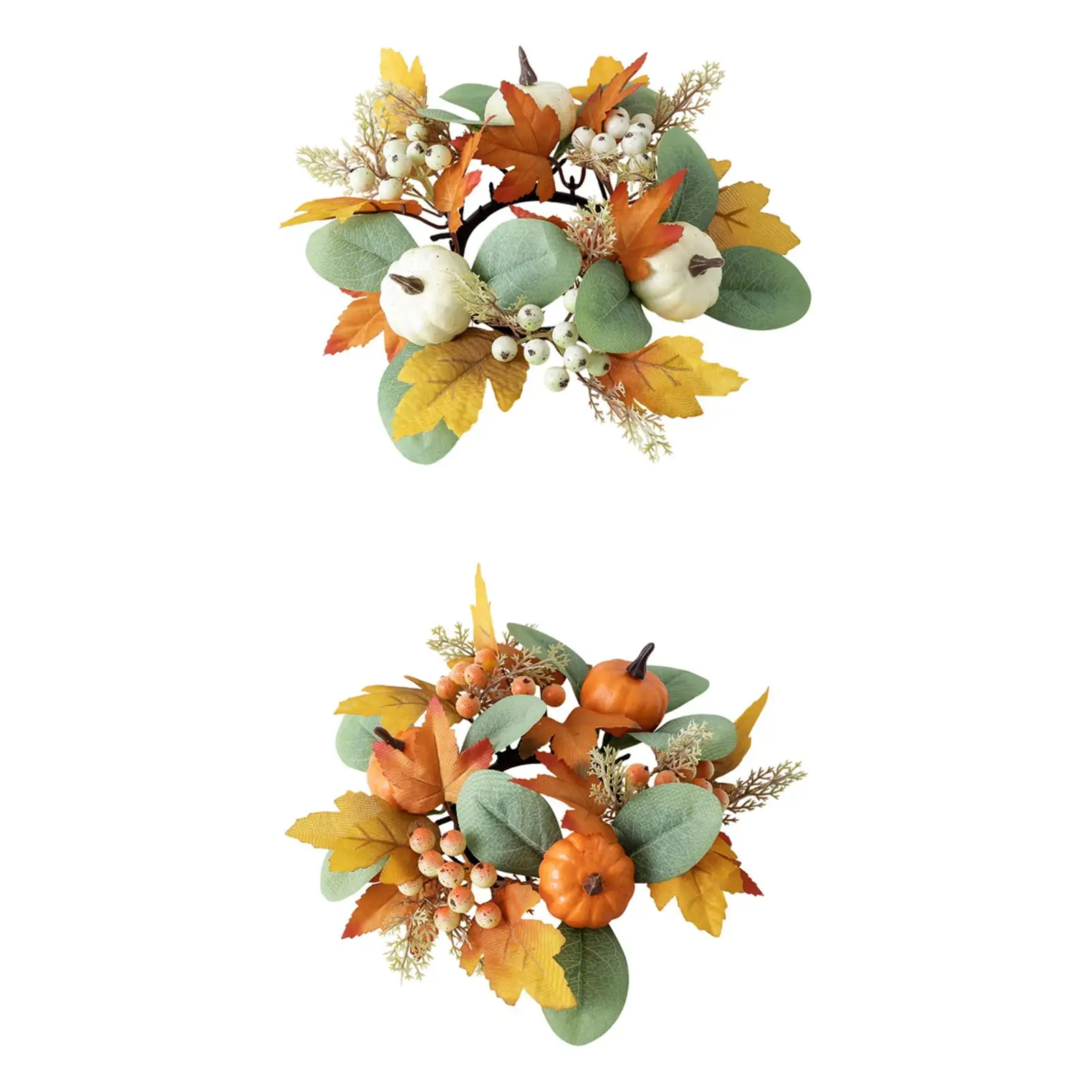 

Autumn Candle Ring Wreath Lightweight for Indoor Outdoor Tabletop Decoration