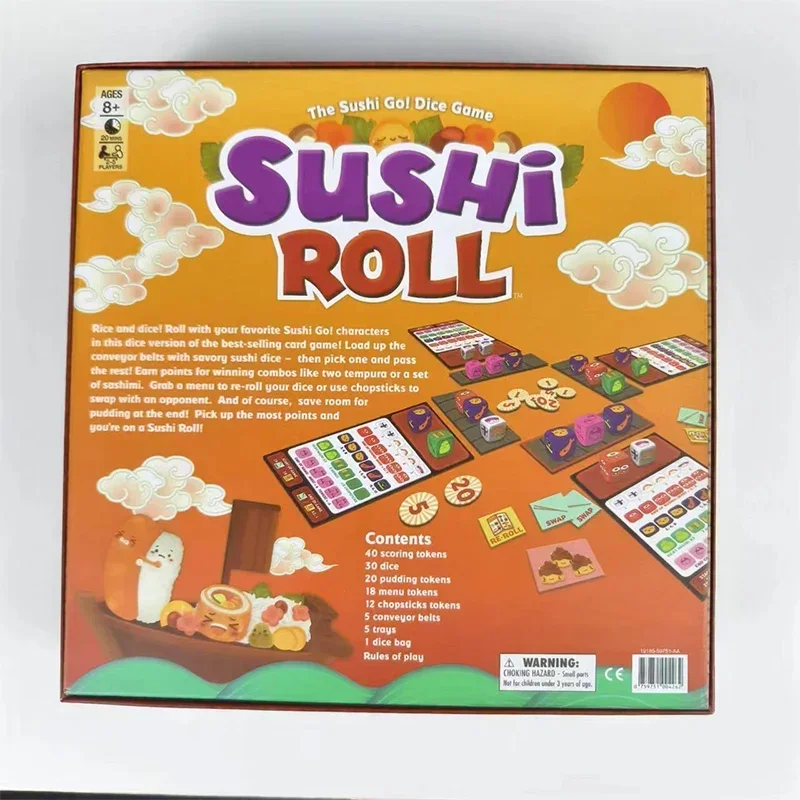 Gamewright Sushi Roll Board Game - Roll the Dice, Build Your Plate, Become a Sushi Master!