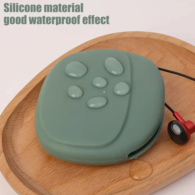 Portable Convenient Silicone Headphone Bag Data Cable Organizer Wired Case Coin Purse Small Item Storage Bag For Travel Business