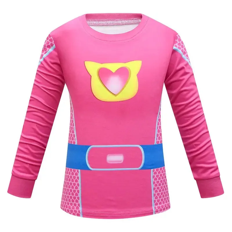 Halloween superkitties jogo cosplay traje super gatinhos anime modelo cos roupas moletom máscara crianças carnaval presente de aniversário