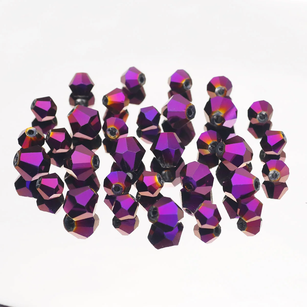 3/4/6/8mm Bicone Purple Austrian Crystals Glass Loose Spacer Beads For Jewelry Making Bracelet Necklace Earrings DIY Accessories