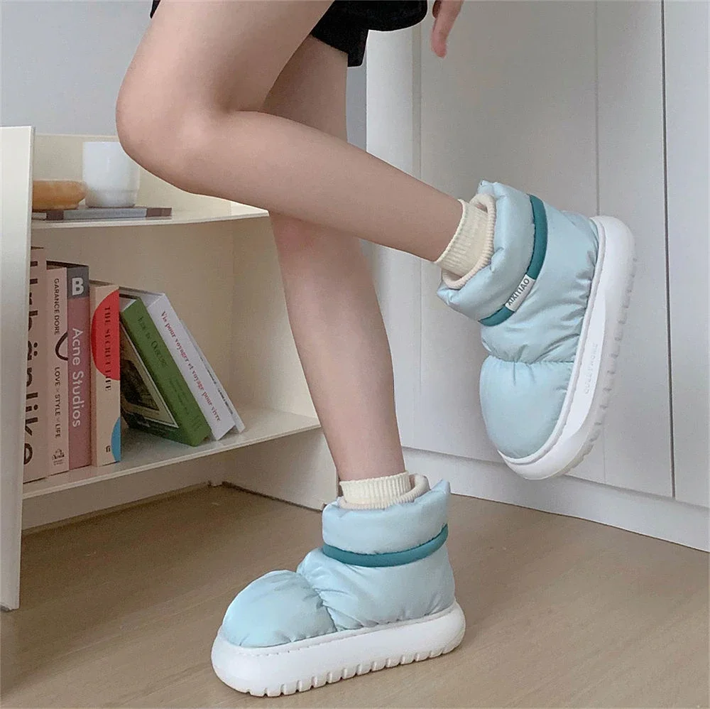 Casual fashion waterproof down cloth thick-soled short cotton boots winter velvet thickened warm women wear snow boots