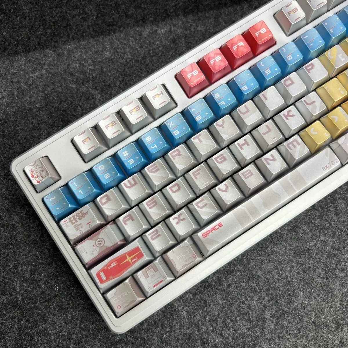 Custom Classic Mecha Prototype Metallic Paint Keycaps, Original Factory PBT Custom Set, High-End Aesthetic for Gaming Gift