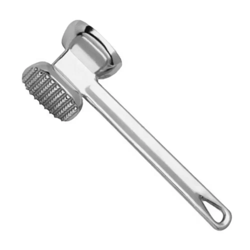 Chicken Porks Mallet Meat Hammer Beefs Steak Sides 19.5cm Two Beef Aluminum Kitchen，Dining & Bar Silver image 3