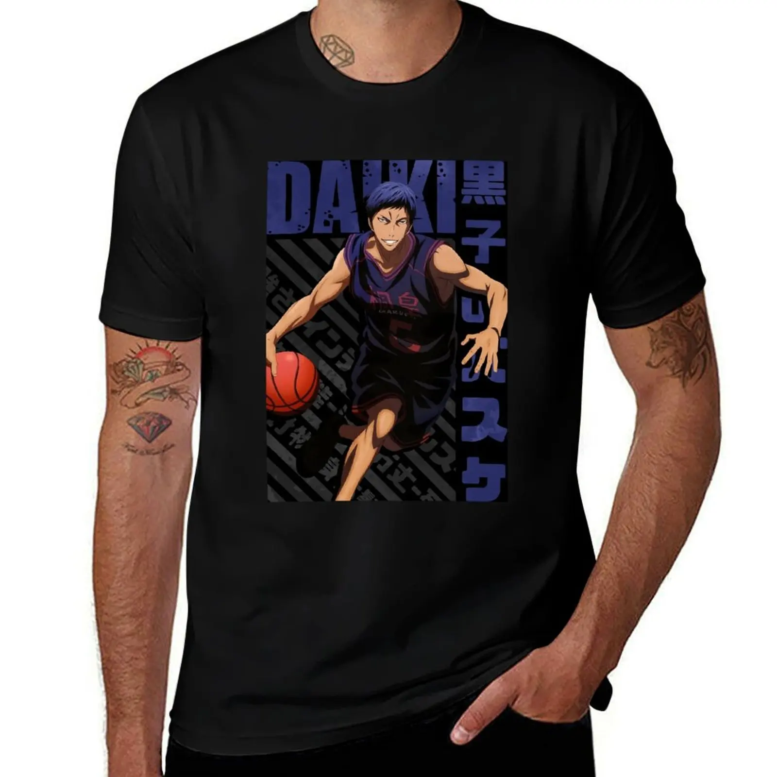 

Kuroko no Basket Daiki Aomine Poster T-Shirt t shirts cotton 100% man t shirt heavy cotton T-Shirt