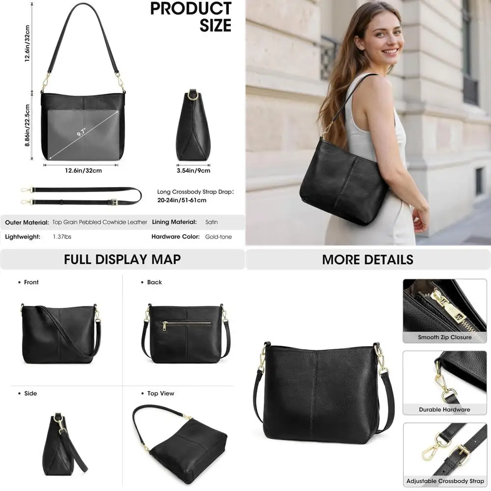 

Women's Crossbody Bags, Adjustable Strap Hobo Purses for Women, Leather Crossbody Handbags