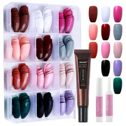 288pcs Short Fake Nails False Ballerina Coffin Press on Nails 12 Sets Solid Color Matte False Nail Tips Full Cover False Tip Set