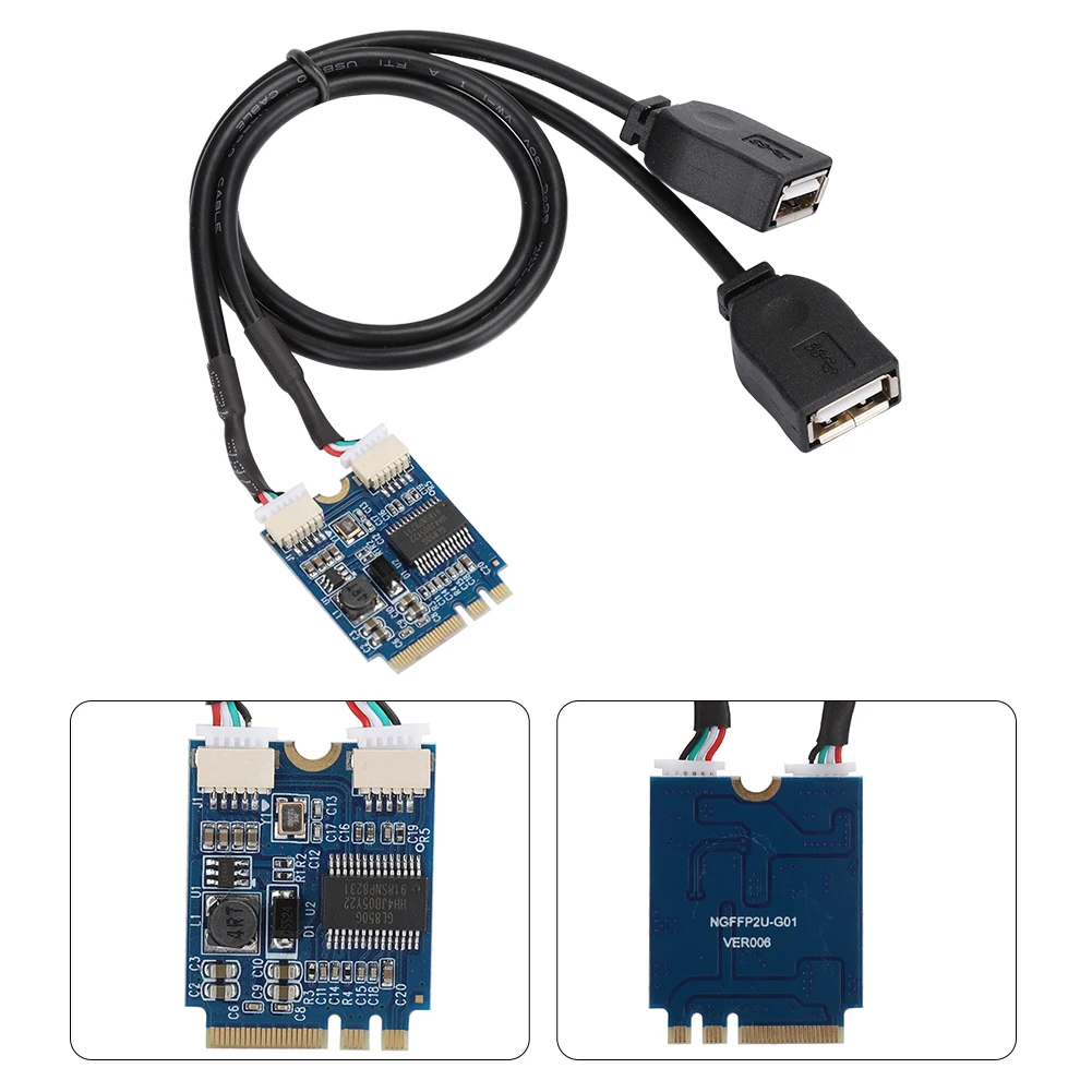 M.2 NGFF إلى بطاقة USB الناهض ، المفتاح ، إلى USB ، بطاقة توسيع الواجهة ، محول كابل منفذ مزدوج