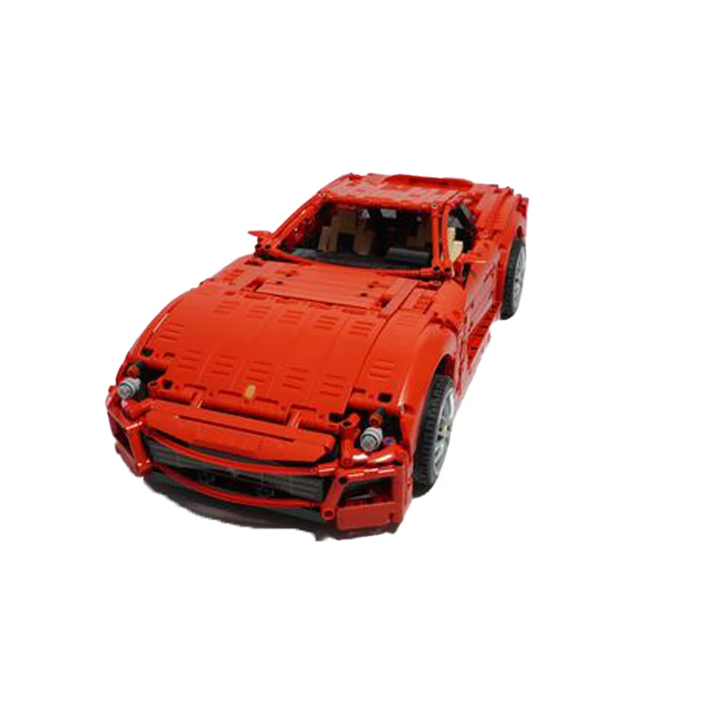 MOC Racing Seires Red Super Car 1:10 Scale Building Block Model Collection Experts High Difficulty Education Bricks Toys For Kid